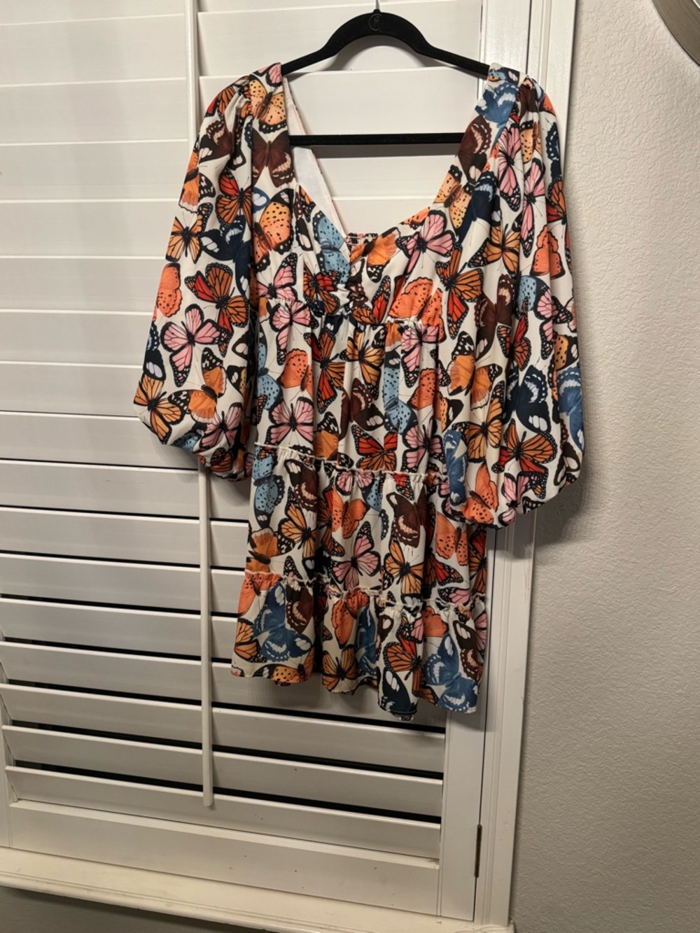 Show Me Your MuMu Butterfly Print Tunic in White, Orange, Pink, Blue & Brown